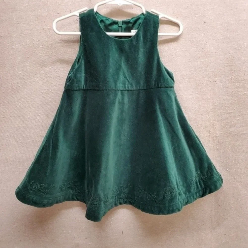 The Children's Place Velvet Green Jumper Dress 18 Mos.